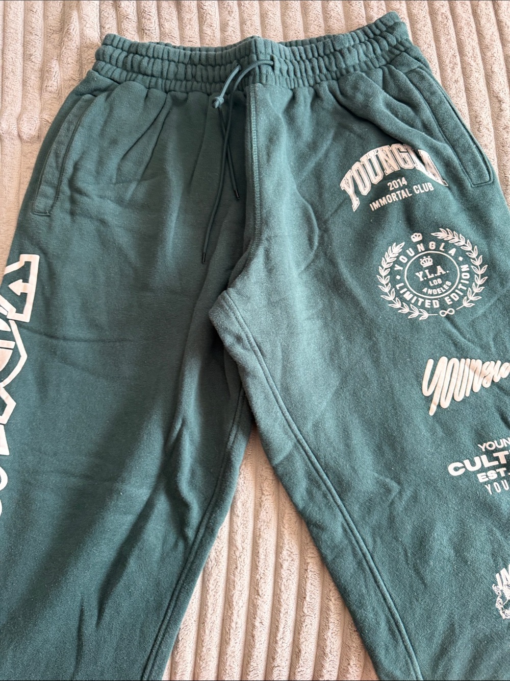 YoungLA Teal Graphic Kids Joggers
